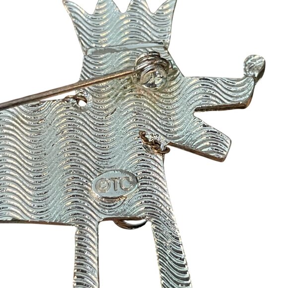 Tanya Creations TC Enamel Dog with Glitter Crown Brooch Pin - Picture 3 of 5